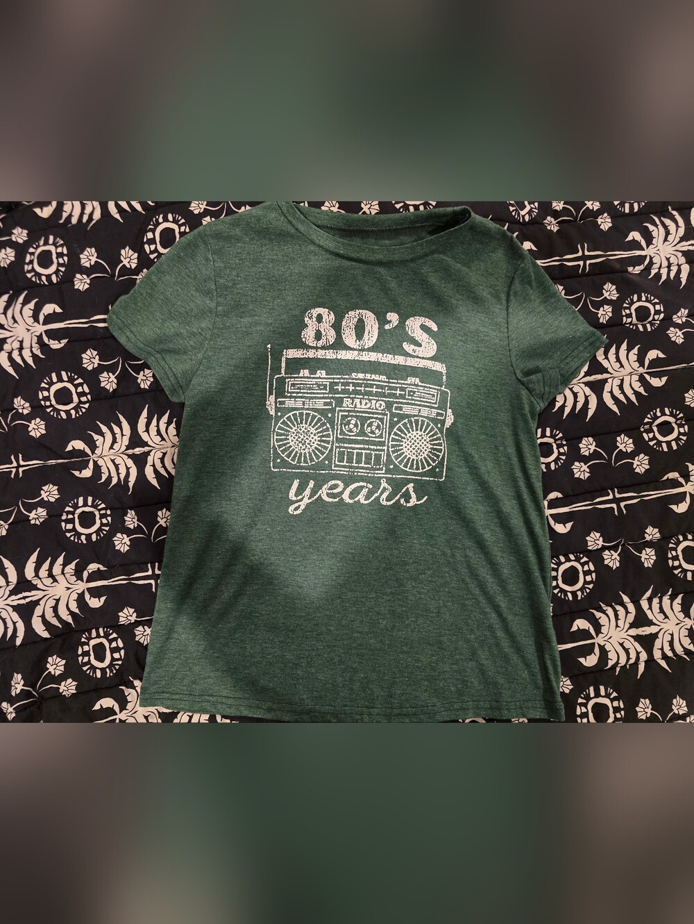 Womens Green '80's Years' Graphic Tee